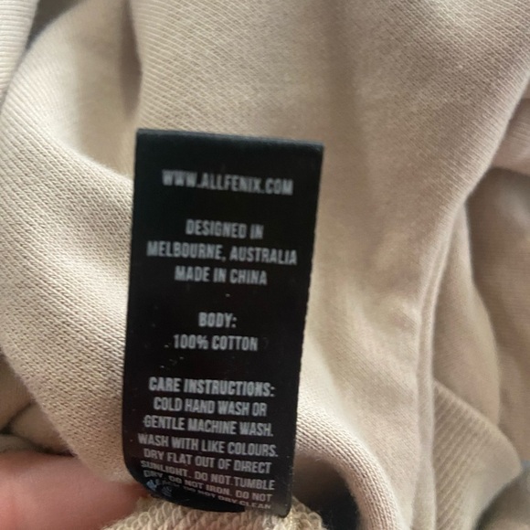 ALL FENIX Shoulder Cutout Hoodie Hooded Jumper in Hazelnut - Picture 8 of 9